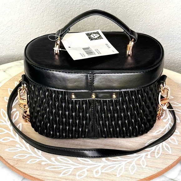 Anne Klein Ruched Top Handle Train Case, Detachable Crossbody Strap, adorable❤️ - Picture 2 of 8